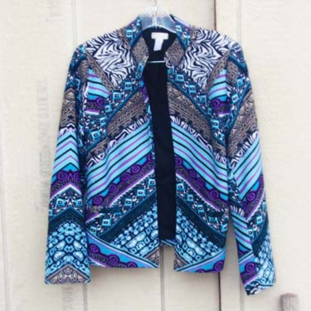 Chicos Chevron Pattern Jacket size 4
